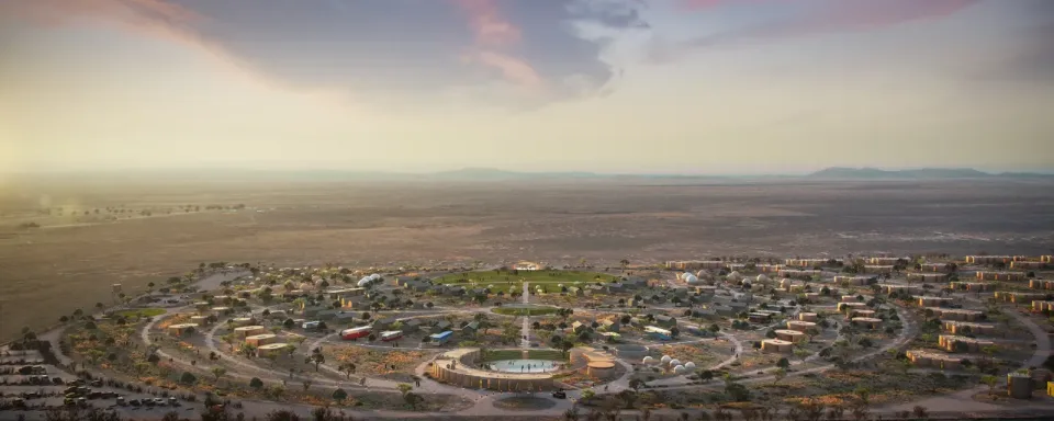 El Cosmico, Marfa, aerial view